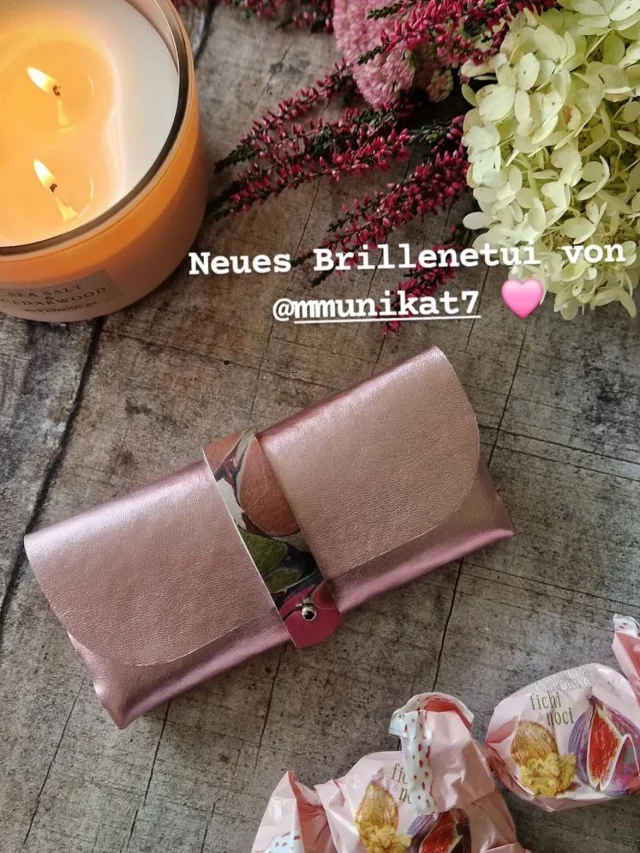 Brillenetui Sunni  in glitzerrose.@europamarkt.aachen